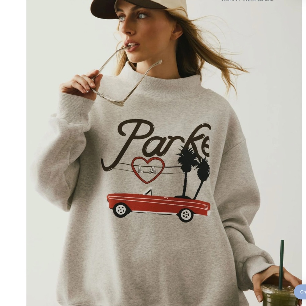 NEW IN BAG PARKE LOS ANGELES GRAPHIC MOCKNECK